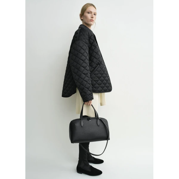 Totême Collared quilted jacket in Black - Jackets - Scandinavian Minimalist Luxury at Luxury Shoes 