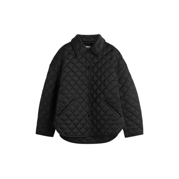 Totême Collared quilted jacket in Black - Jackets - Scandinavian Minimalist Luxury at Luxury Shoes 