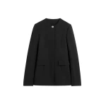 Totême Collarless evening jacket in Black - Jackets - Scandinavian Minimalist Luxury at Luxury Shoes 