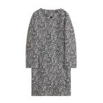 Totême Collarless floral coat in White / Black - Coats - Scandinavian Minimalist Luxury at Luxury Shoes 