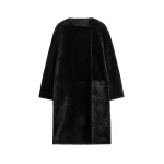 Toteme-Collarless-shearling-coat-in-Black47406_nobg Totême Collarless shearling coat in Black - Coats - Scandinavian Minimalist Luxury at Luxury Shoes