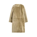 Toteme-Collarless-shearling-coat-in-Rye47213_nobg Totême Collarless shearling coat in Rye - Coats - Scandinavian Minimalist Luxury at Luxury Shoes