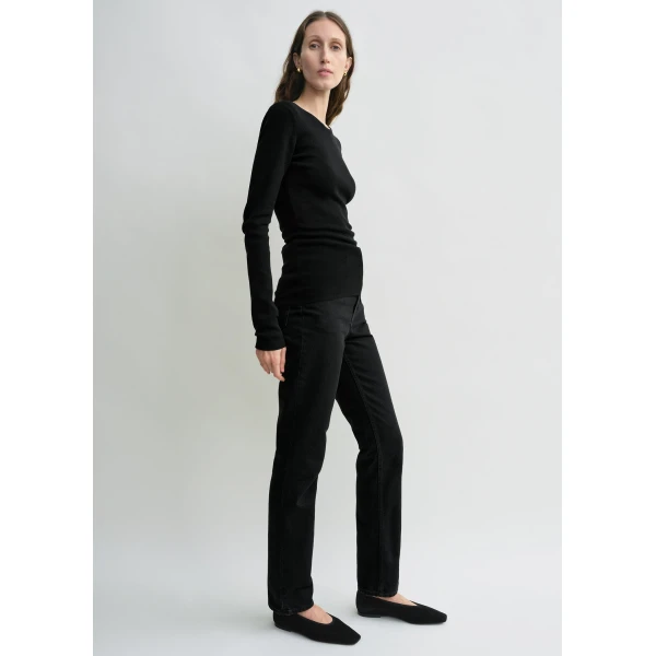 Totême Compact cotton top in Black - Knitwear - Scandinavian Minimalist Luxury at Luxury Shoes 