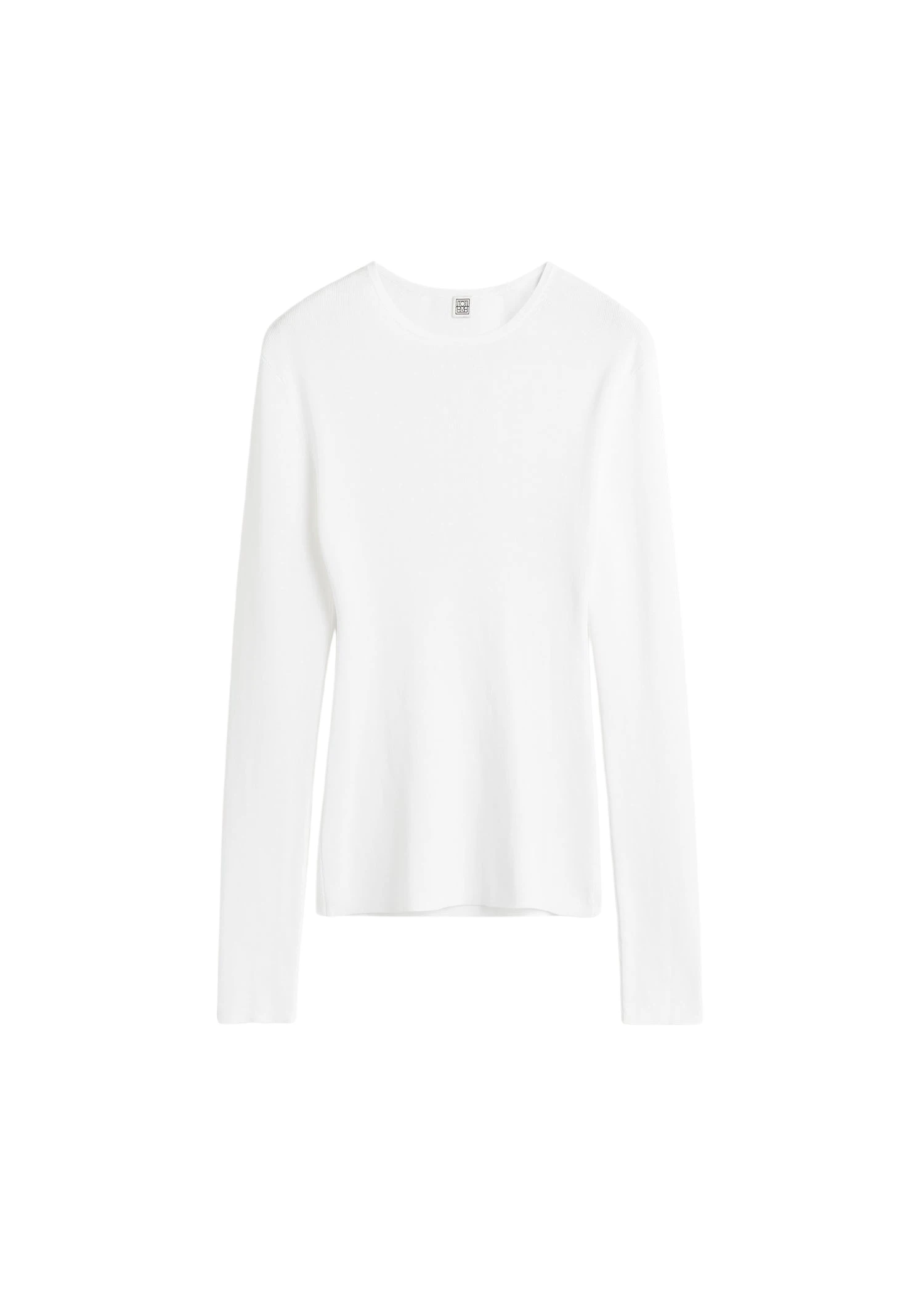 Toteme-Compact-cotton-top-in-White31605_nobg Totême Compact cotton top in White - Knitwear - Scandinavian Minimalist Luxury at Luxury Shoes