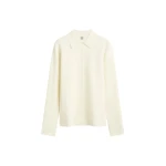 Totême Compact knit buttoned top in White - Knitwear - Scandinavian Minimalist Luxury at Luxury Shoes 