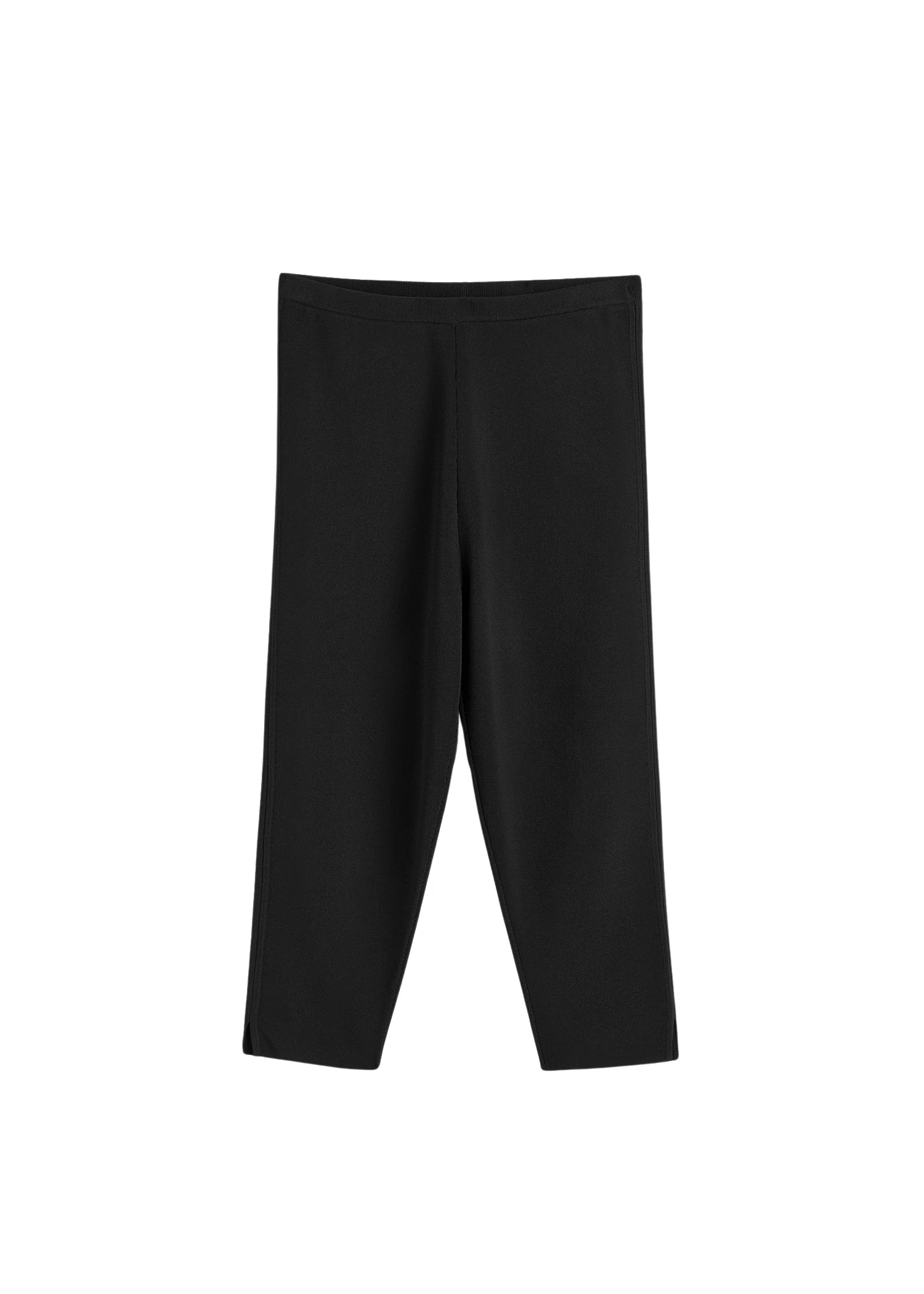Toteme-Compact-knit-capri-trousers-in-Black30023_nobg Totême Compact knit capri trousers in Black - Pants - Scandinavian Minimalist Luxury at Luxury Shoes