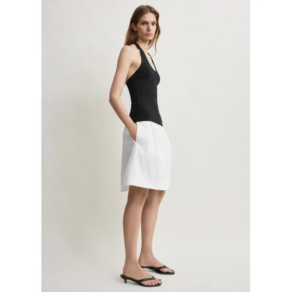Totême Compact knit halter top in Black - Tops - Scandinavian Minimalist Luxury at Luxury Shoes 