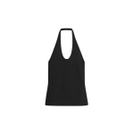 Totême Compact knit halter top in Black - Tops - Scandinavian Minimalist Luxury at Luxury Shoes 