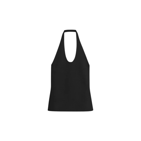Totême Compact knit halter top in Black - Tops - Scandinavian Minimalist Luxury at Luxury Shoes 