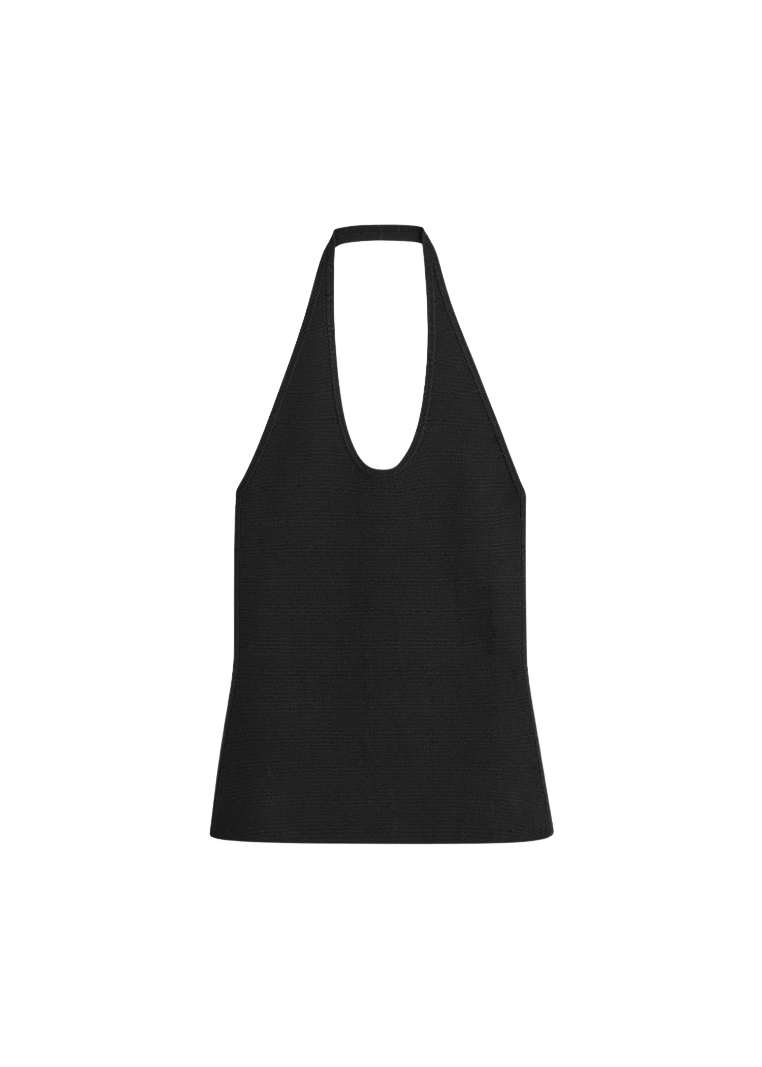 Toteme-Compact-knit-halter-top-in-Black16193_nobg Totême Compact knit halter top in Black - Tops - Scandinavian Minimalist Luxury at Luxury Shoes