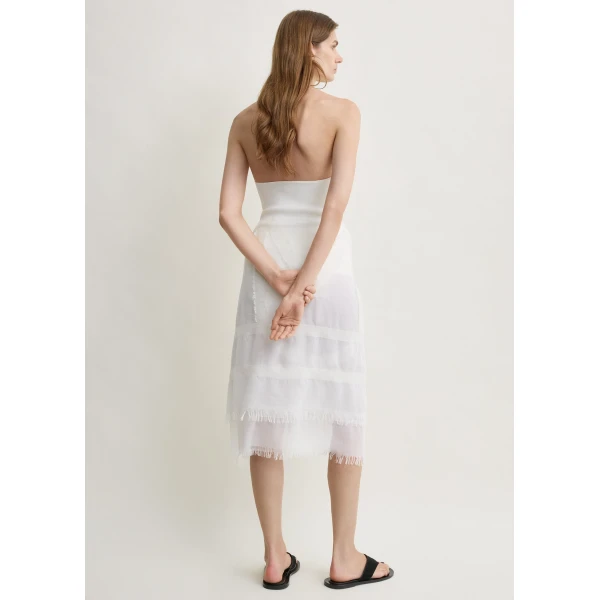 Totême Compact knit halter top in Optic white - Tops - Scandinavian Minimalist Luxury at Luxury Shoes 