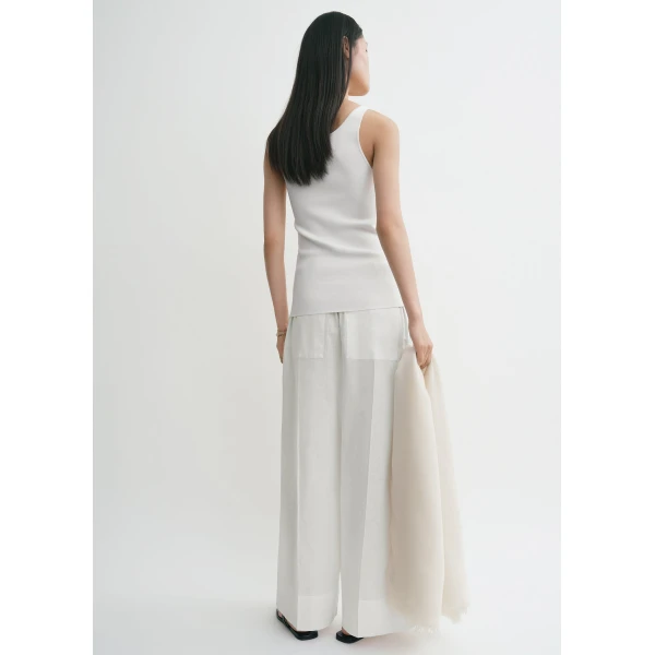Totême Compact knit tank in White - Knitwear - Scandinavian Minimalist Luxury at Luxury Shoes 
