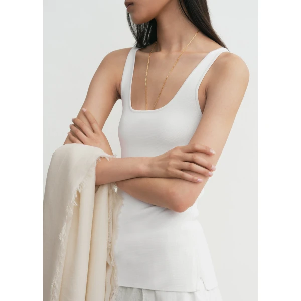 Totême Compact knit tank in White - Knitwear - Scandinavian Minimalist Luxury at Luxury Shoes 