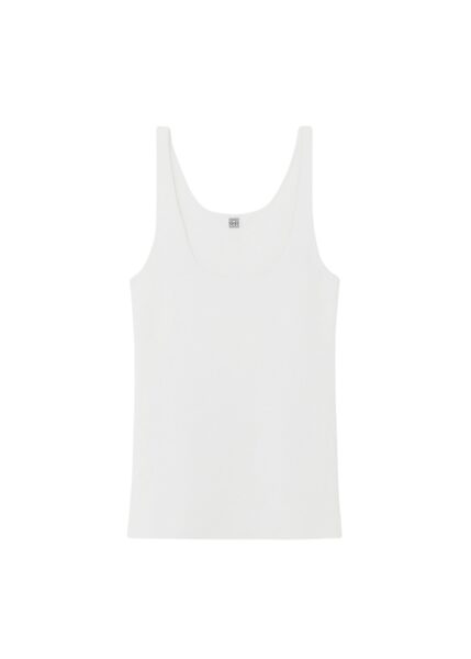 Totême Compact knit tank in White - Knitwear - Scandinavian Minimalist Luxury at Luxury Shoes 