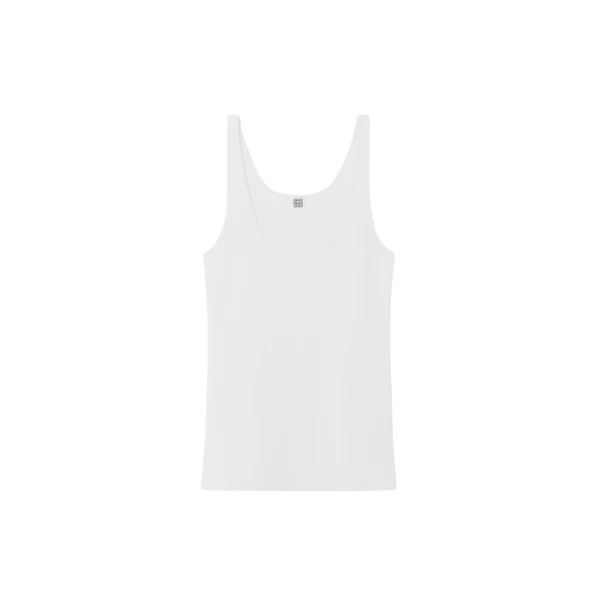 Totême Compact knit tank in White - Knitwear - Scandinavian Minimalist Luxury at Luxury Shoes 