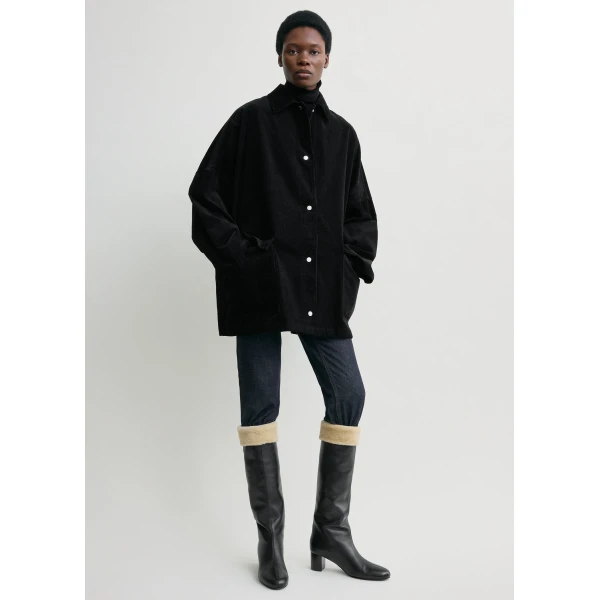 Totême Cord overshirt jacket in Black - Jackets - Scandinavian Minimalist Luxury at Luxury Shoes 