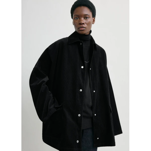 Totême Cord overshirt jacket in Black - Jackets - Scandinavian Minimalist Luxury at Luxury Shoes 