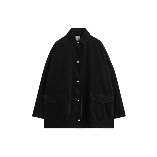 Totême Cord overshirt jacket in Black - Jackets - Scandinavian Minimalist Luxury at Luxury Shoes 