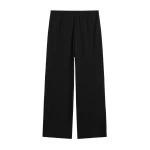 Totême Cotton silk pj bottoms in Black - Pants - Scandinavian Minimalist Luxury at Luxury Shoes 
