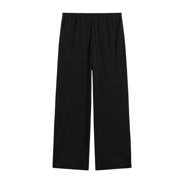 Totême Cotton silk pj bottoms in Black - Pants - Scandinavian Minimalist Luxury at Luxury Shoes 