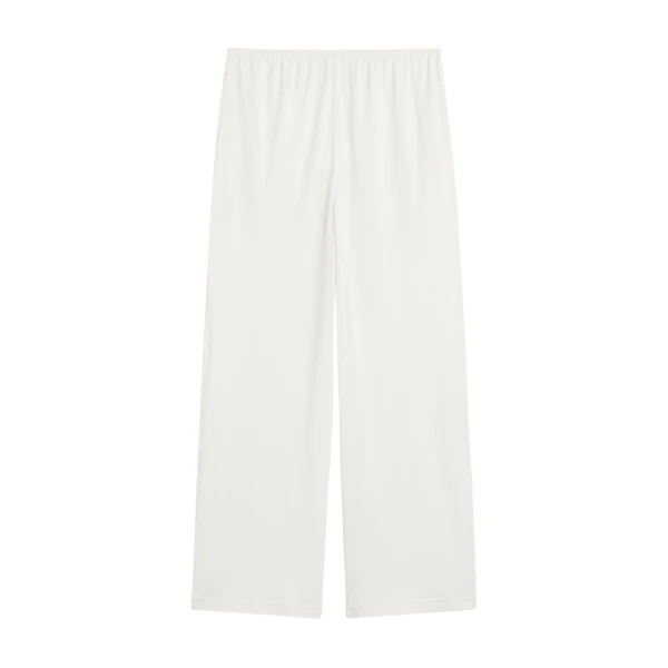 Totême Cotton silk pj bottoms in Off-white - Pants - Scandinavian Minimalist Luxury at Luxury Shoes 