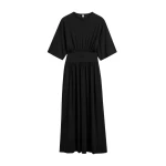 Totême Cotton silk tee dress in Black - Dresses - Scandinavian Minimalist Luxury at Luxury Shoes 