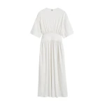Totême Cotton silk tee dress in Off-white - Dresses - Scandinavian Minimalist Luxury at Luxury Shoes 