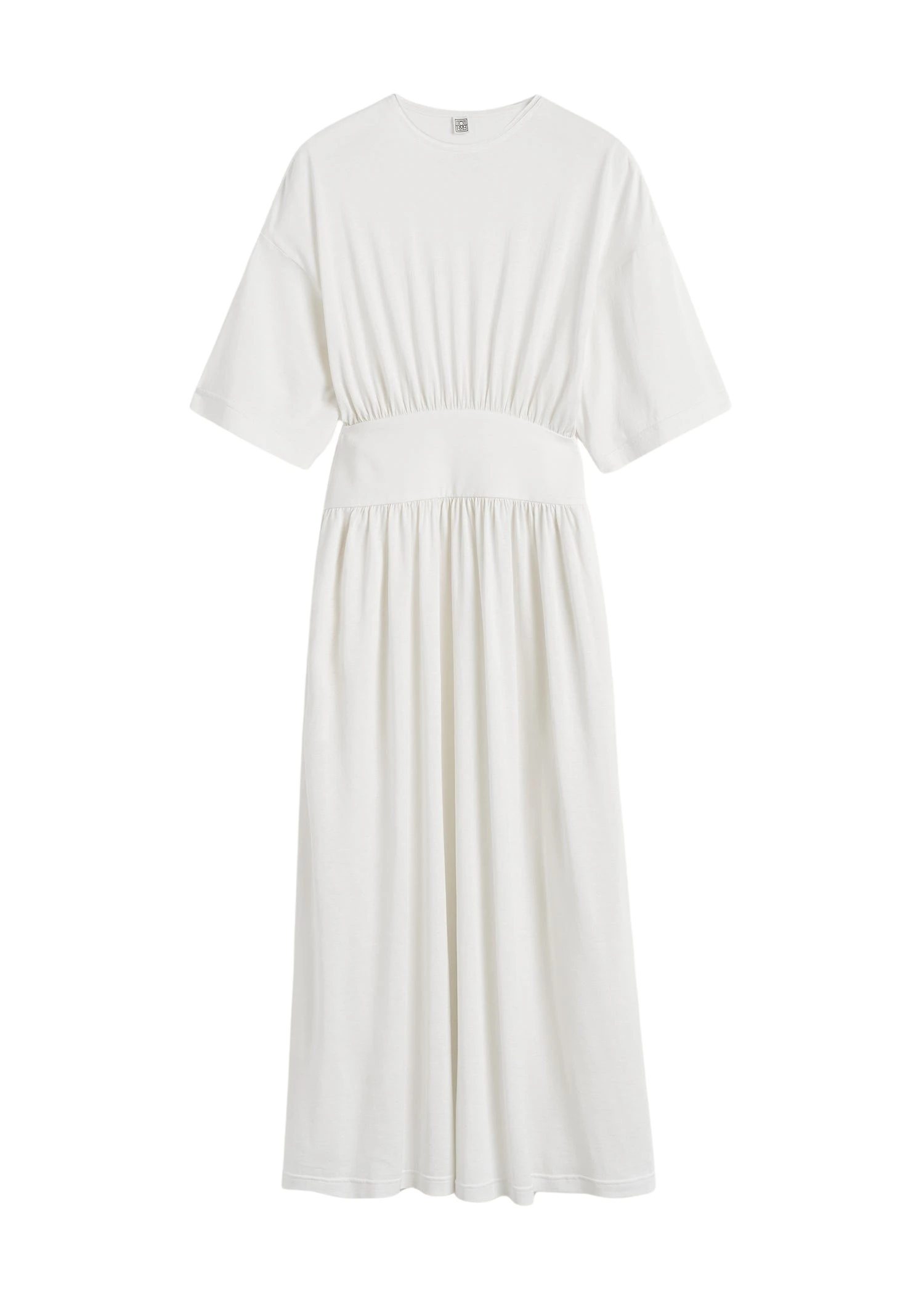 Toteme-Cotton-silk-tee-dress-in-Off-white69721_nobg Totême Cotton silk tee dress in Off-white - Dresses - Scandinavian Minimalist Luxury at Luxury Shoes