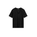 Totême Cotton silk tee in Black - Tops - Scandinavian Minimalist Luxury at Luxury Shoes 