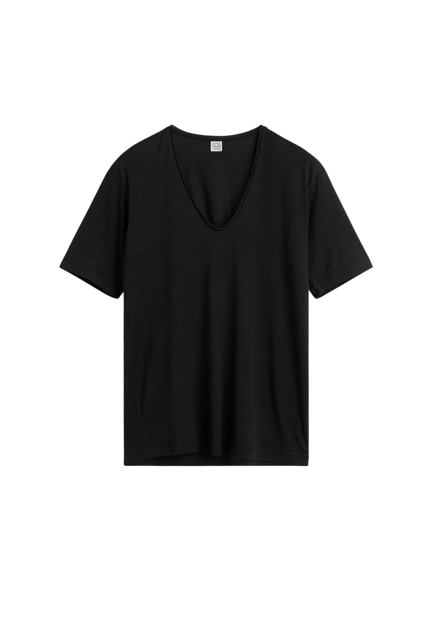 Toteme-Cotton-silk-tee-in-Black43380_nobg Totême Cotton silk tee in Black - Tops - Scandinavian Minimalist Luxury at Luxury Shoes