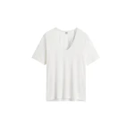 Toteme-Cotton-silk-tee-in-Off-white43994_nobg Totême Cotton silk tee in Off-white - Tops - Scandinavian Minimalist Luxury at Luxury Shoes
