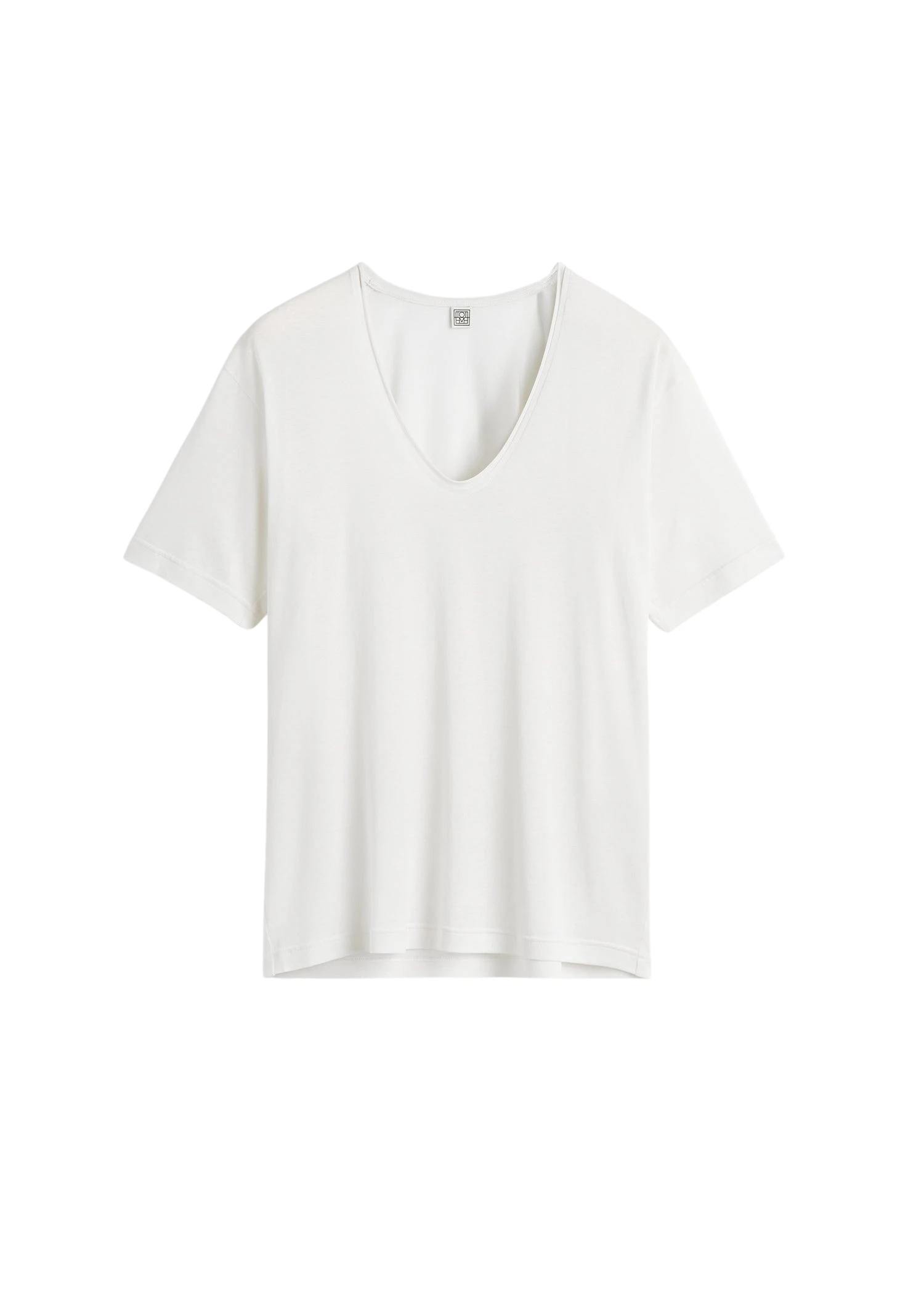 Toteme-Cotton-silk-tee-in-Off-white43994_nobg Totême Cotton silk tee in Off-white - Tops - Scandinavian Minimalist Luxury at Luxury Shoes