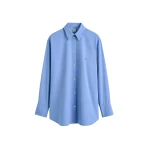 Totême Cotton summer shirt in Cornflower - Tops - Scandinavian Minimalist Luxury at Luxury Shoes 