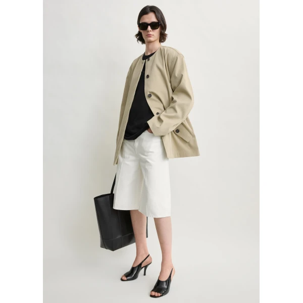 Totême Cotton twill jacket in Cashew - Jackets - Scandinavian Minimalist Luxury at Luxury Shoes 