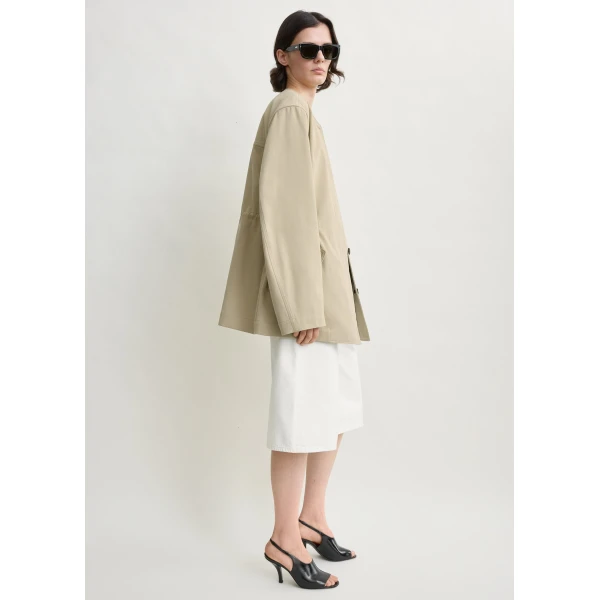 Totême Cotton twill jacket in Cashew - Jackets - Scandinavian Minimalist Luxury at Luxury Shoes 