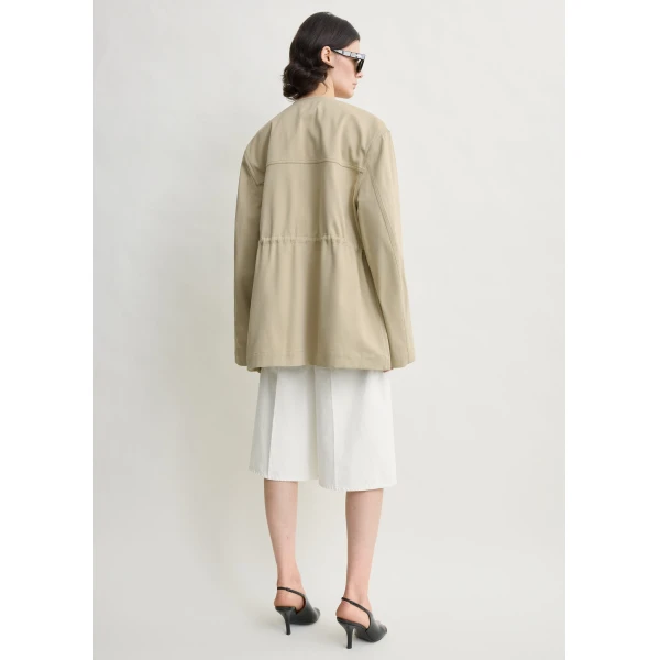 Totême Cotton twill jacket in Cashew - Jackets - Scandinavian Minimalist Luxury at Luxury Shoes 