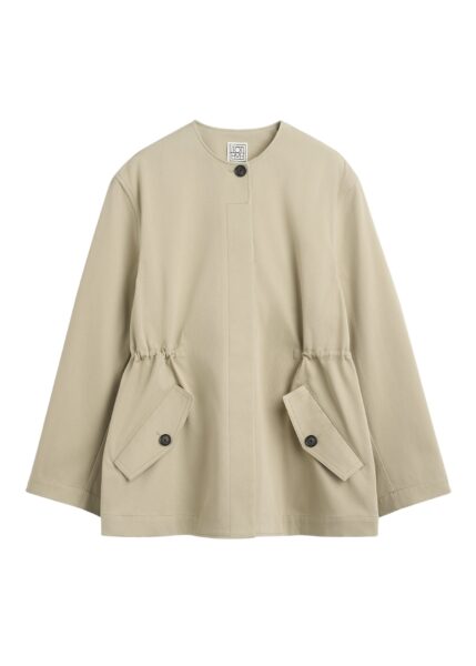 Totême Cotton twill jacket in Cashew - Jackets - Scandinavian Minimalist Luxury at Luxury Shoes 