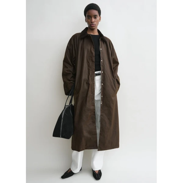 Totême Country coat in Bark - Coats - Scandinavian Minimalist Luxury at Luxury Shoes 