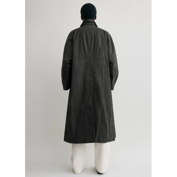 Totême Country coat in Washed black - Coats - Scandinavian Minimalist Luxury at Luxury Shoes 