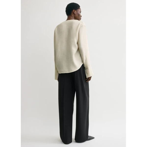 Totême Cowl blouse in Ecru - Tops - Scandinavian Minimalist Luxury at Luxury Shoes 