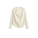 Totême Cowl blouse in Ecru - Tops - Scandinavian Minimalist Luxury at Luxury Shoes 