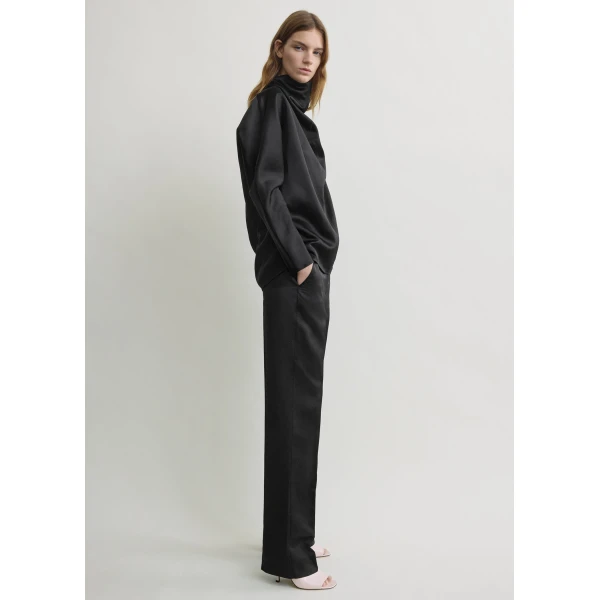 Totême Cowl neck blouse in Black - Tops - Scandinavian Minimalist Luxury at Luxury Shoes 