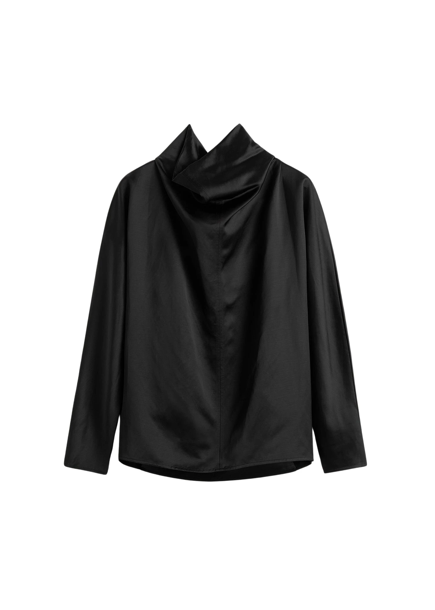 Toteme-Cowl-neck-blouse-in-Black19002_nobg Totême Cowl neck blouse in Black - Tops - Scandinavian Minimalist Luxury at Luxury Shoes