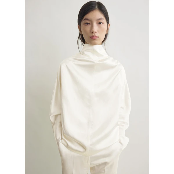 Totême Cowl neck blouse in White - Tops - Scandinavian Minimalist Luxury at Luxury Shoes 