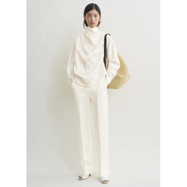 Totême Cowl neck blouse in White - Tops - Scandinavian Minimalist Luxury at Luxury Shoes 