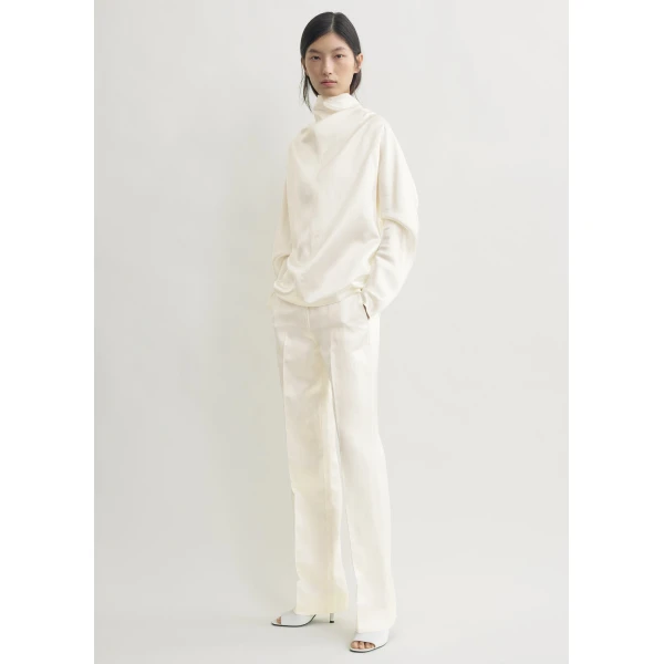 Totême Cowl neck blouse in White - Tops - Scandinavian Minimalist Luxury at Luxury Shoes 