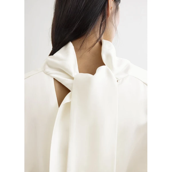 Totême Cowl neck blouse in White - Tops - Scandinavian Minimalist Luxury at Luxury Shoes 