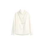 Totême Cowl neck blouse in White - Tops - Scandinavian Minimalist Luxury at Luxury Shoes 