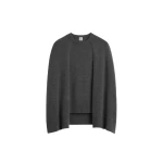 Totême Crew cape knit dark grey in Dark grey melange - Knitwear - Scandinavian Minimalist Luxury at Luxury Shoes 