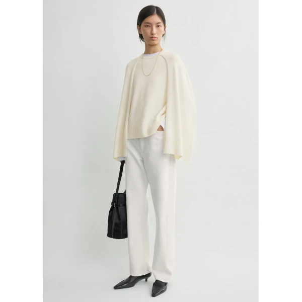 Totême Crew cape knit in Ecru - Knitwear - Scandinavian Minimalist Luxury at Luxury Shoes 